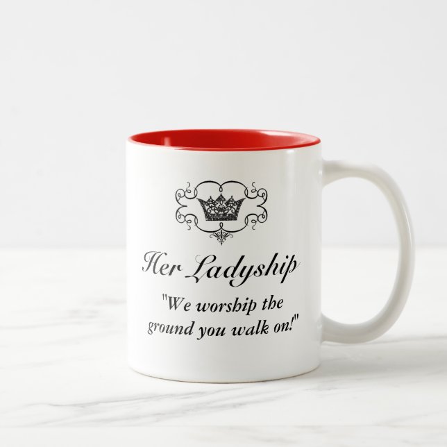 Tasse 2 Couleurs Sa chanteuse - "Nous adorons le sol sur lequel vou (Droit)