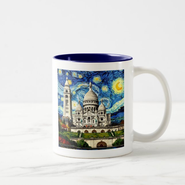Tasse 2 Couleurs Sacre-Coeur Paris France Starry Night (Droit)