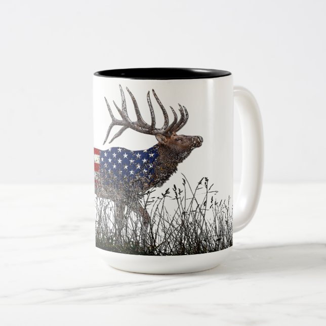 Tasse 2 Couleurs Sacred North American Elk (Devant droit)