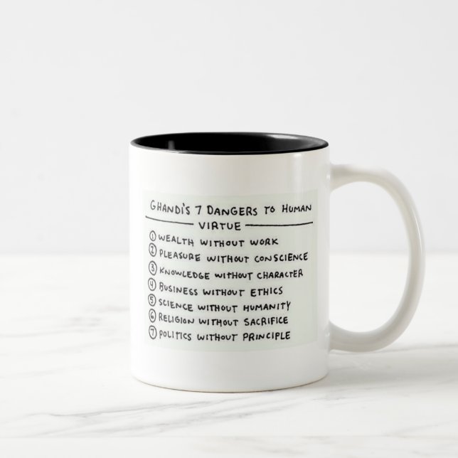 Tasse 2 Couleurs Sagesse de Gandhi (Droit)