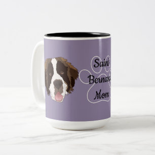 Tasse 2 Couleurs Saint Bernard personnalisé Maman / Papa