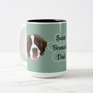 Tasse 2 Couleurs Saint Bernard personnalisé Maman / Papa