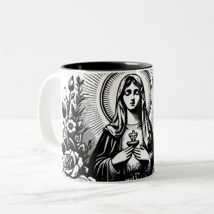 Tasse 2 Couleurs Saint Marie Méditation catholique chrétienne catho