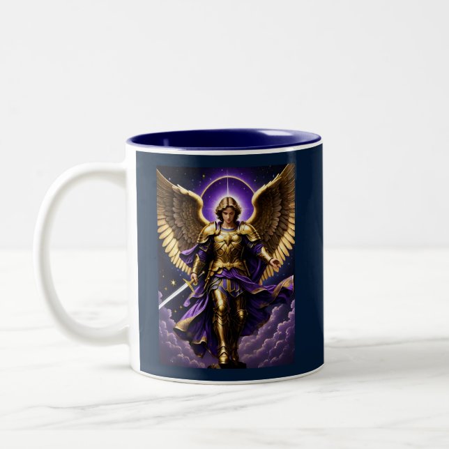Tasse 2 Couleurs Saint Michel de l'Archange catholique romain (Gauche)