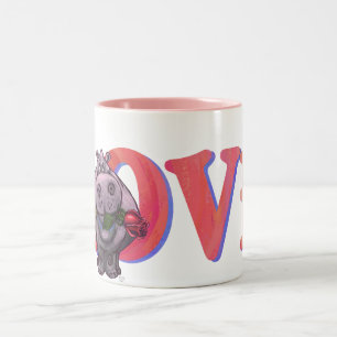 Tasse 2 Couleurs Saint-Valentin Hippopotame