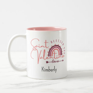 Tasse 2 Couleurs Saint Valentino béni vous aimez personnalisable