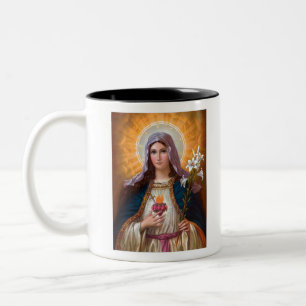 Tasse 2 Couleurs Sainte-mère Marie Coeur immaculé, Religion catho