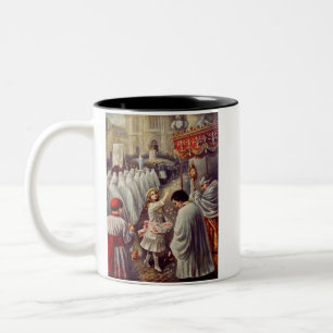 Tasse 2 Couleurs Sainte Thérèse jette des fleurs au Saint Sacrement