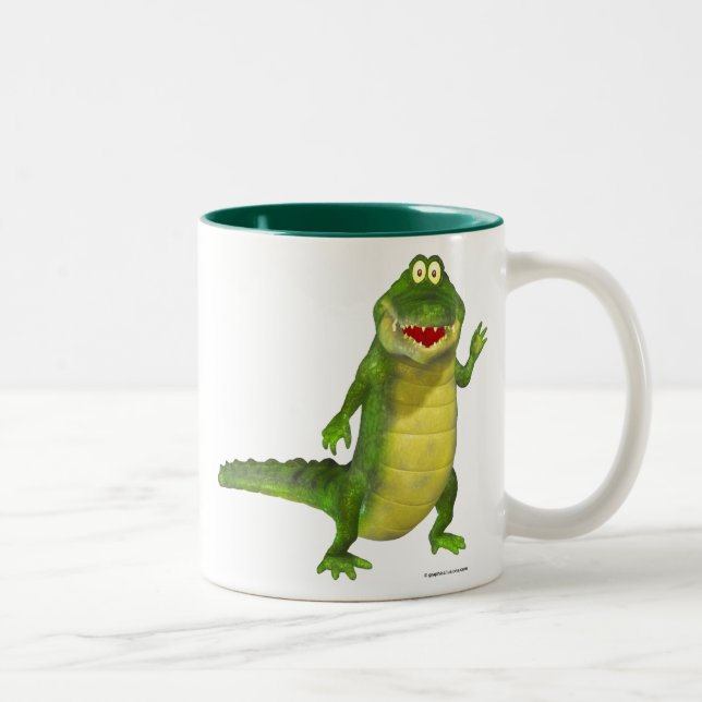 Tasse 2 Couleurs Salé le crocodile (Droit)