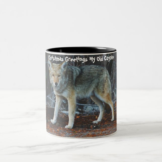 Tasse 2 Couleurs Salutations de Noël Mon Vieux Coyote (Centre)