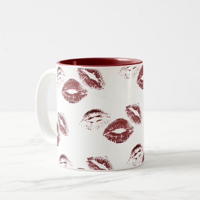 Tasse 2 Couleurs S'AMUSER ! Imprimantes Red Lipstick (Devant gauche)