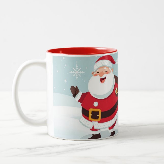 Tasse 2 Couleurs Santa Claus and the reindeer (Gauche)