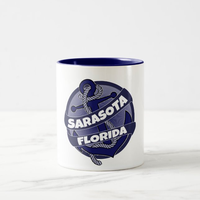 Tasse 2 Couleurs Sarasota Floride ancre tourbillon de café (Centre)