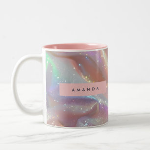 Tasse 2 Couleurs Satin Pailleté Pastel Iridescent Personnalisé