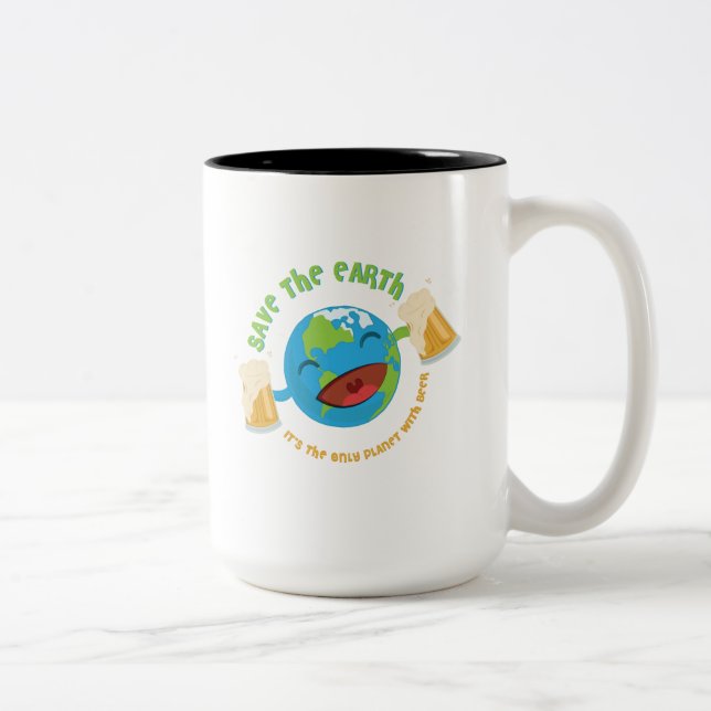 Tasse 2 Couleurs Sauvez la terre (Droit)
