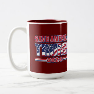 Tasse 2 Couleurs Sauvez l'Amérique Trump 2024