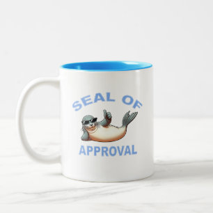 Tasse 2 Couleurs Sceau D'Approbation Drôle Conception Punny