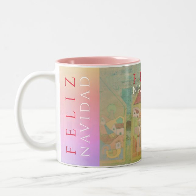 Tasse 2 Couleurs Scène de Cresche "Feliz Navidad" (Gauche)