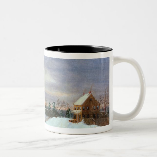 Tasse 2 Couleurs Scène de neige, Nouvelle Angleterre (Droit)