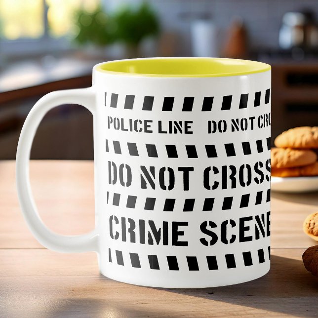 Tasse 2 Couleurs Scène policière noire et blanche thème (Créateur téléchargé)