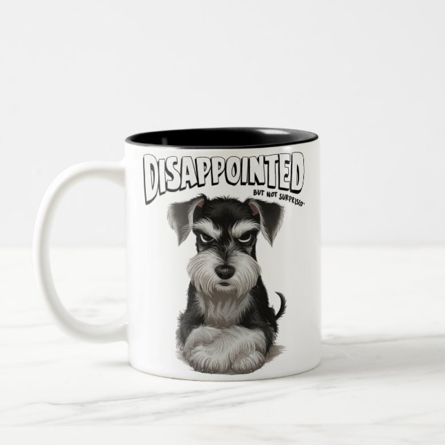 Tasse 2 Couleurs Schnauzer miniature déçu (Gauche)