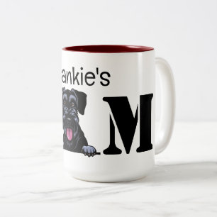 Tasse 2 Couleurs Schnauzer Peeking Maman personnalisée