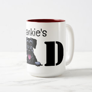 Tasse 2 Couleurs Schnauzer Peeking papa personnalisé