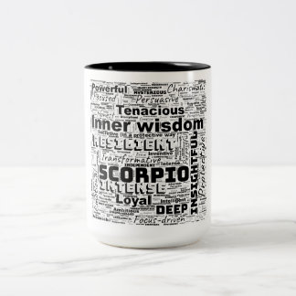 Tasse 2 Couleurs Scorpio Zodiac Mot Cloud Inspiration