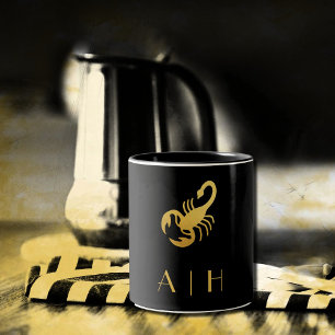 Tasse 2 Couleurs Scorpion d'or - ajouter monogramme