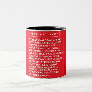 Tasse 2 Couleurs Scotland Yard pour les amateurs d'histoire Londres