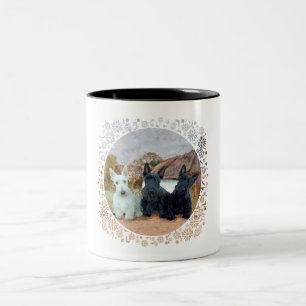 Tasse 2 Couleurs Scottish Terriers noirs et blé