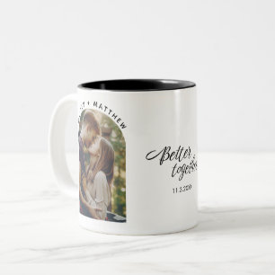Tasse 2 Couleurs Script Photo Moderne Meilleur Ensemble