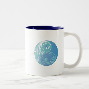 Tasse 2 Couleurs Scrolling Yin & Yang (Earth blues)
