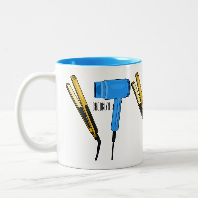 Tasse 2 Couleurs Sèche-cheveux & lisseuse-cheveux illustration (Gauche)
