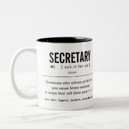 Tasse 2 Couleurs Secrétaire personnalisé Funny