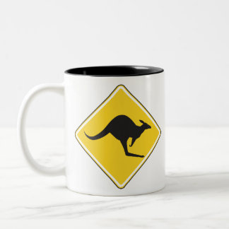 Tasse 2 Couleurs Señal de Precaucion con los Canguros