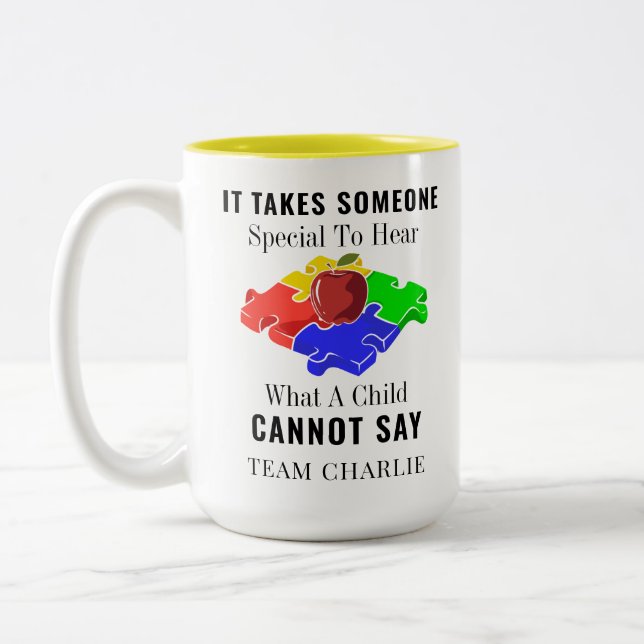 Tasse 2 Couleurs Sensibilisation sur l'autisme Enseignants de l'ens (Gauche)
