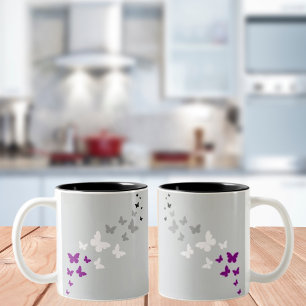 Tasse 2 Couleurs Sentier papillon de la fierté asexuée