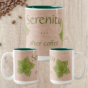 Tasse 2 Couleurs Sérénité après café Echeveria Succulent