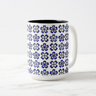 Tasse 2 Couleurs Sérénité des fleurs bleues