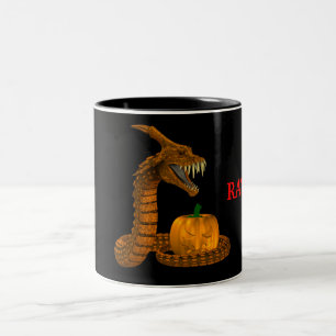 Tasse 2 Couleurs Serpent D'Effroi Protégeant Un Citrouille