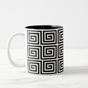 Tasse 2 Couleurs Serviettes de cuisine grecque Motif