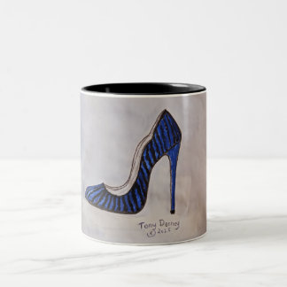 Tasse 2 Couleurs sexy super talon chaussure royal bleu