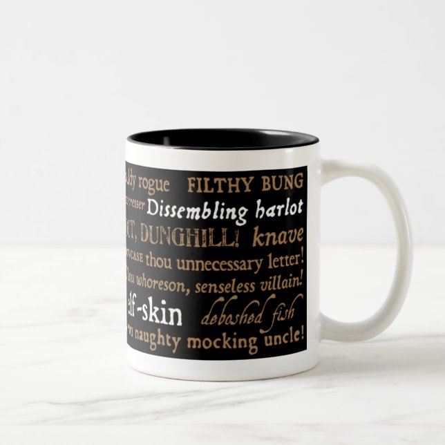 Tasse 2 Couleurs Shakespeare insulte la collection (Droit)