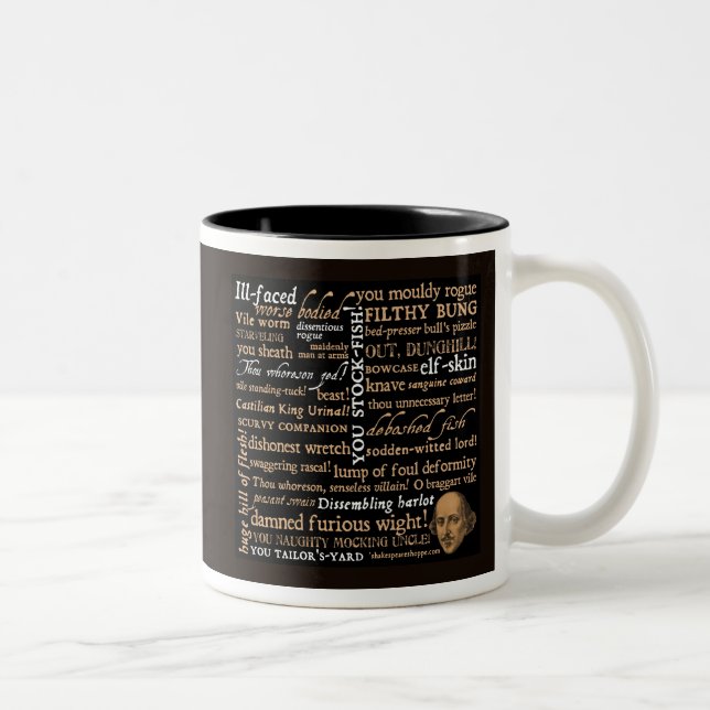 Tasse 2 Couleurs Shakespeare insulte la collection (Droit)