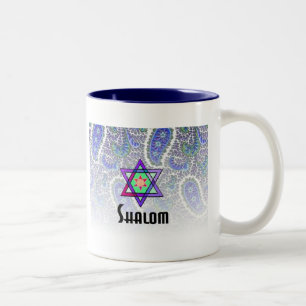 Tasse 2 Couleurs Shalom à Paisley bleu