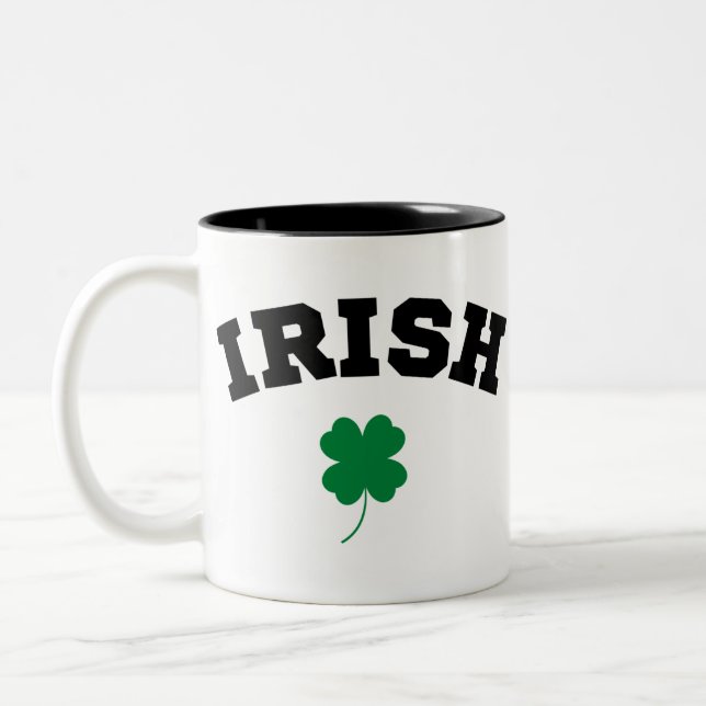 Tasse 2 Couleurs Shamrock irlandais St Patrick's (Gauche)