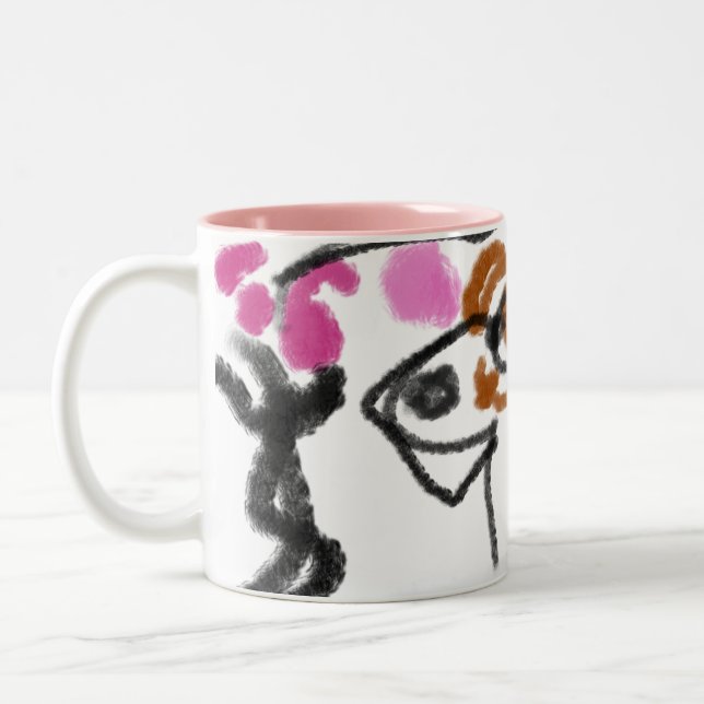 Tasse 2 Couleurs Shiba Inu charry fleur (Gauche)