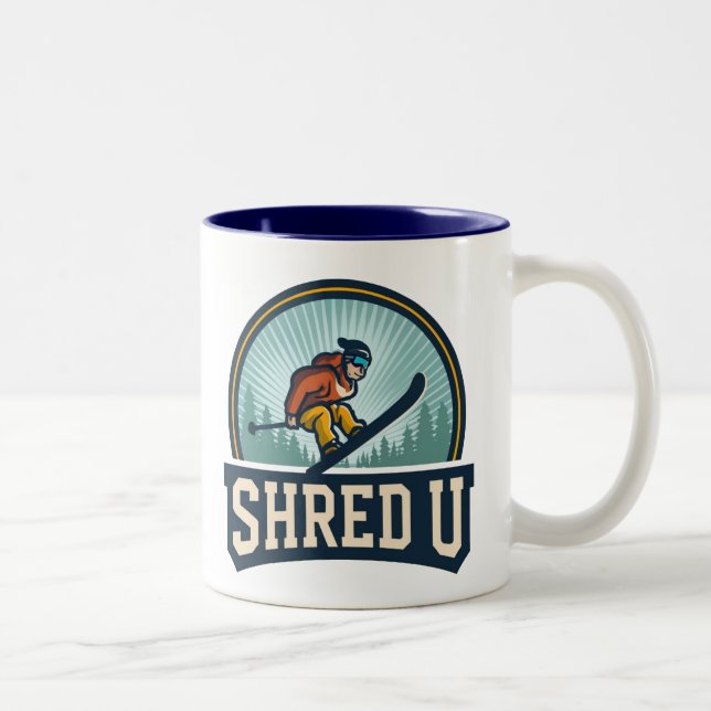 Tasse 2 Couleurs Shred University Skiing (Droit)