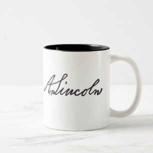Tasse 2 Couleurs Signature d'Abraham Lincoln